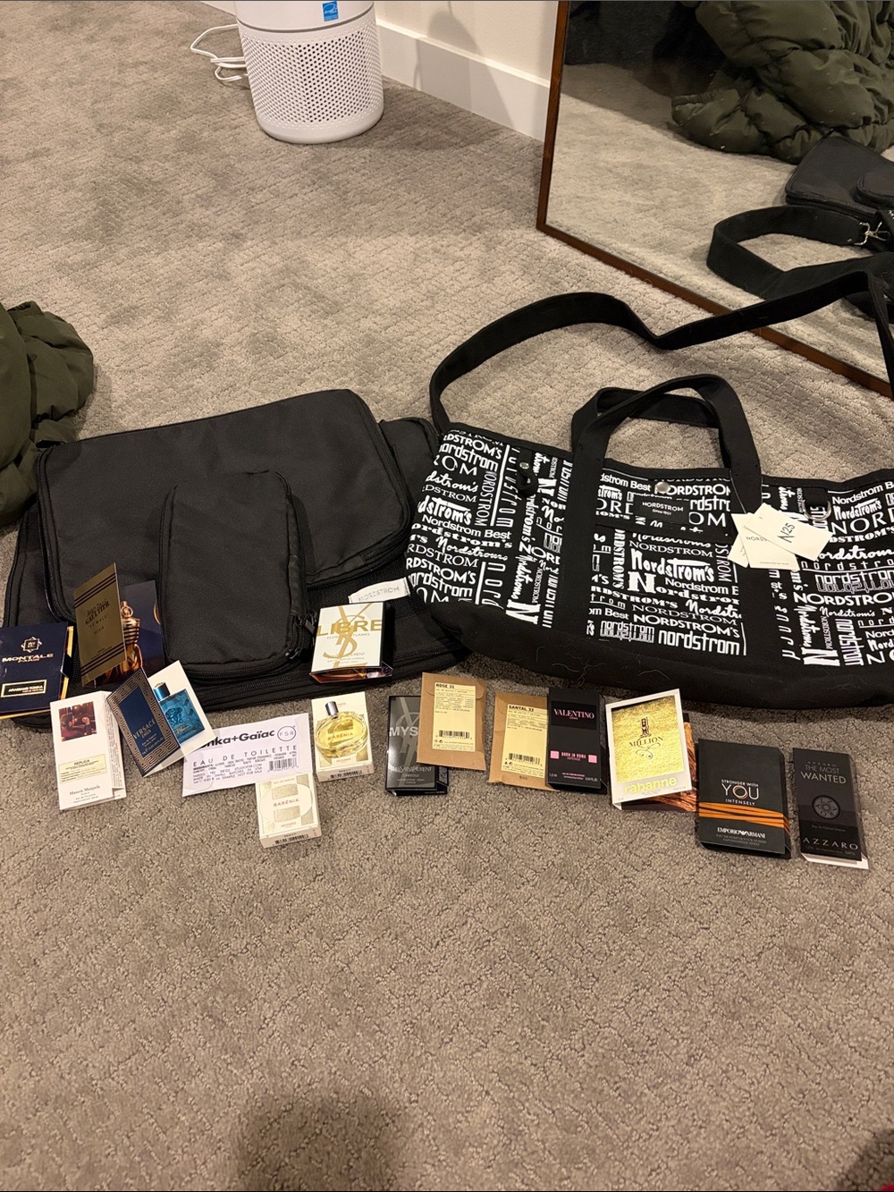 NWT Nordstrom Travel Tote, Packing Cubes, & Fragrance Sampler